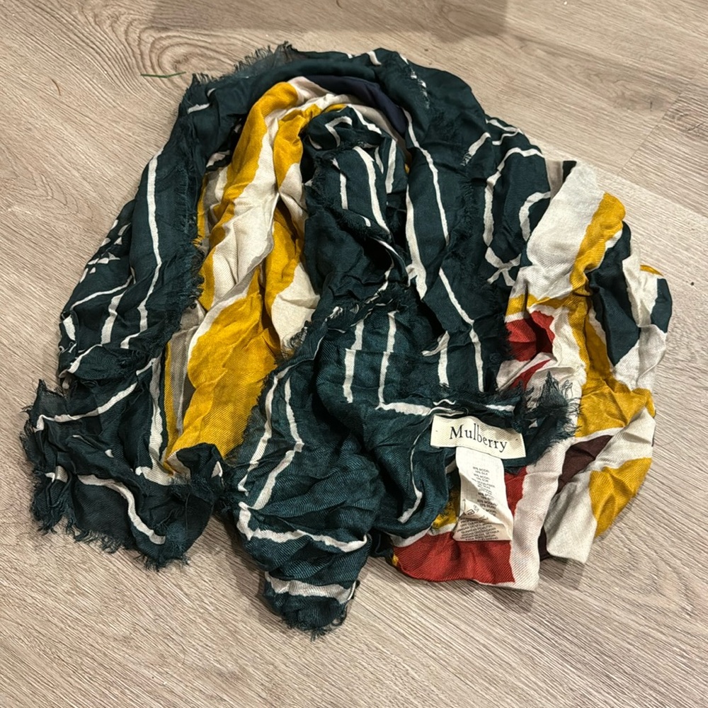 Mulberry Multi-colored Silk/modal scarf